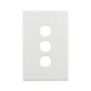 Basix S Series Grid Plate 3 Gang - White