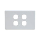 Grid Plate 4 Gang - White